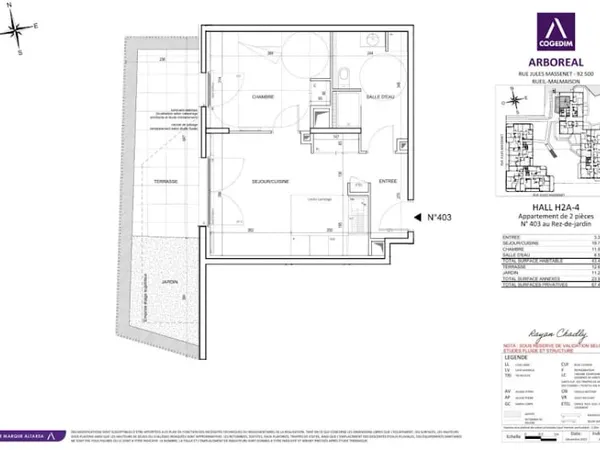 Appartement 2 pièces 43 m²