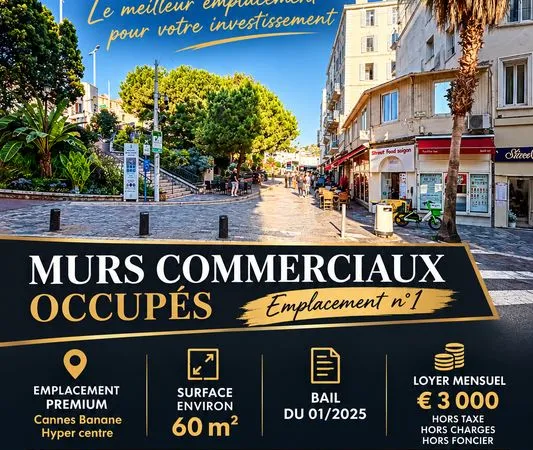 AV Murs Commerciaux 60m2 CANNES Banane