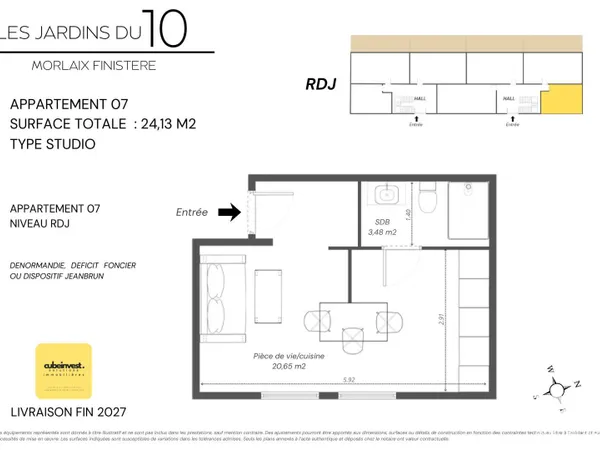 Appartement 1 pièce 24 m²