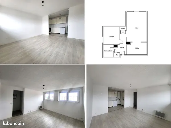 F2 de 45.22m² au sol - lumineux - parking - quartier calme