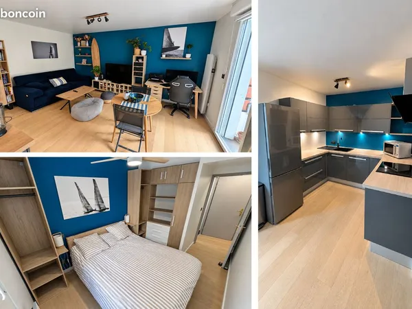 Appartement - T2 rénové 44 m² - Balcon Sud-Ouest - 2 parkings - Borne électrique