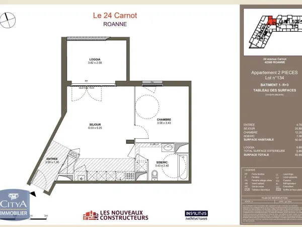 Appartement 2 pièces 50 m²