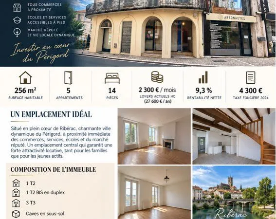 Immeuble 14 pièces 256 m²