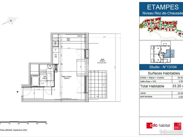 Appartement 1 pièce 33 m²