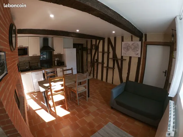 Appartement T3, 2 chambres, meublé, rez de chaussée