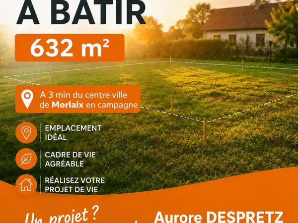 Terrain constructible de 632 m² - Environnement calme et recherché