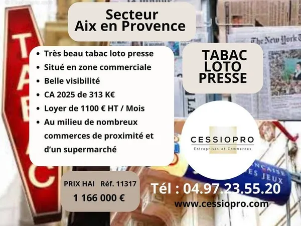 Très beau Tabac Loto Presse, situé en Zone commerciale.... Secteur AIX EN PROVENCE - Rare à la vente