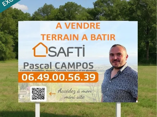 Terrain plat constructible et viabilisé de 752m²