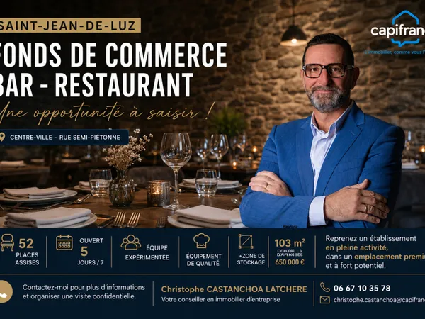 Fonds de commerce Bar  Restaurant à vendre