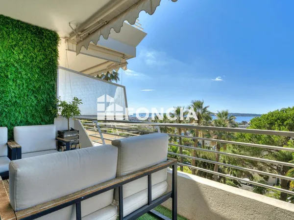 Cannes — Basse Californie : T3 vue mer, résidence gardiennée avec parking