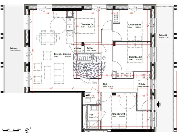 Appartement 5 pièces 101 m²