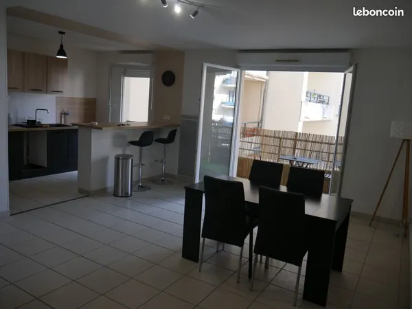 Location appartement meublé 2 pièces 60 m² + balcon + parking + cave