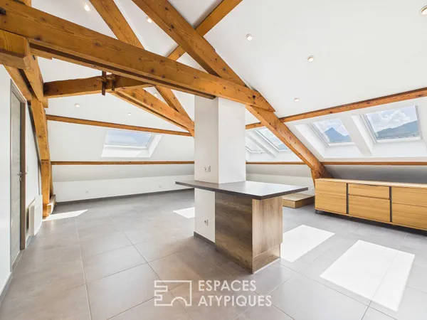 Appartement mansardé avec jardin proche du lac