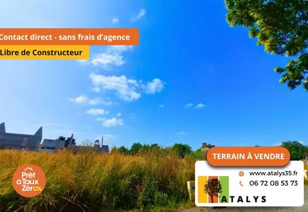 Terrain viabilisé, libre de constructeur