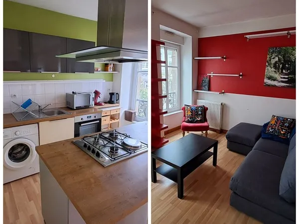 T3 meublé 59 m², 2 chambres, tram Jaurès - dispo