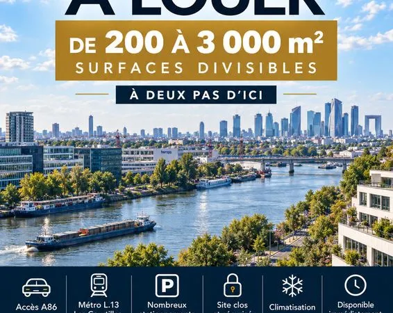 Bureaux DIVISISLBES de 200m² à 3000 m² - PARKINGS - Gennevilliers Gresillons
