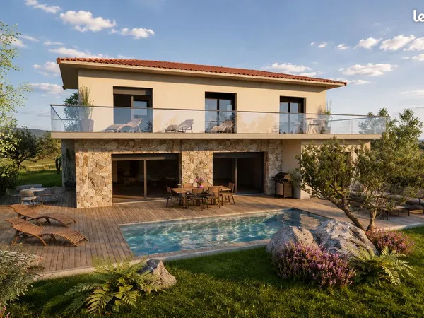 Pianottoli Caldarello Centre: Terrain à Batir avec PC pur une Villa 5 Pieces de 150 m² avec piscine 