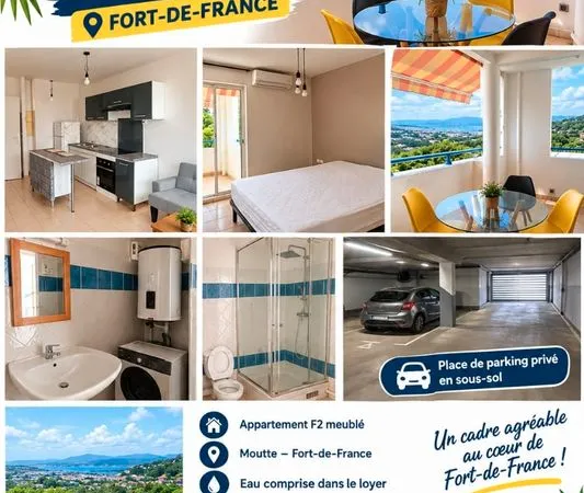 Location d'un F2 a Moutte,Fort-de-France
