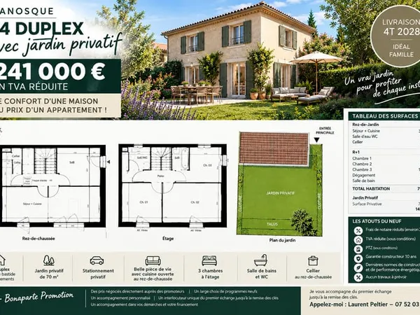 -3 CHAMBRES, UN JARDIN, 2 NIVEAUX... ET SEULEMENT 241 000 € !
