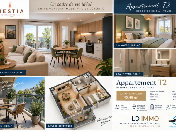 Appartement 2 pièces 40 m²
