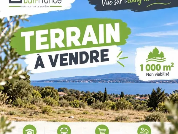 Terrain de 1 000 m² à Istres avec vue sur l'étang de l'Olivier - cadre privilégié pour votre projet 