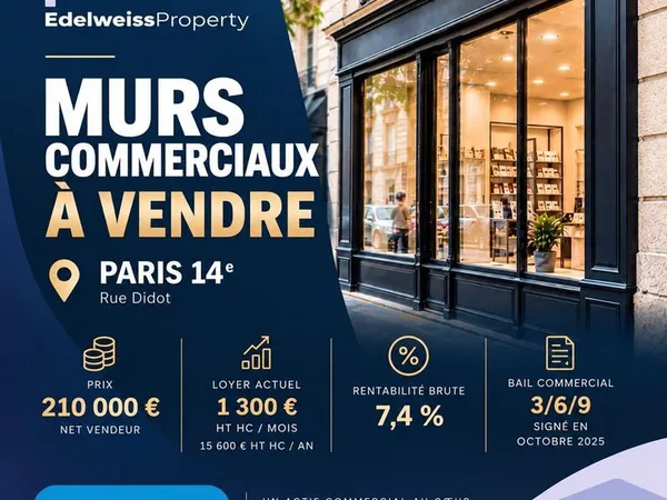 Local 50 m² PARIS 14
