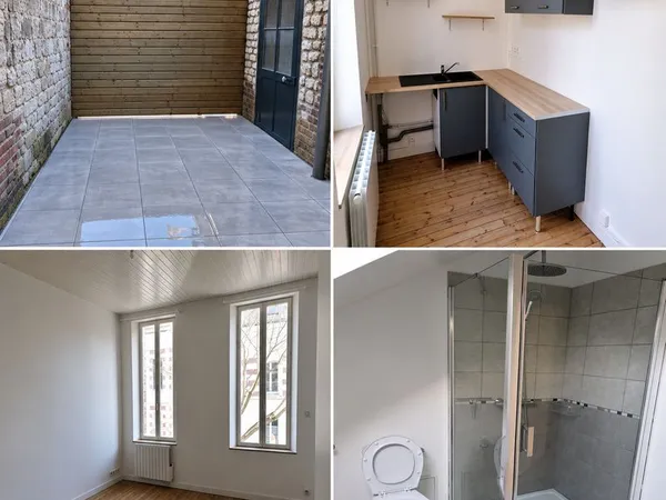 Appartement F3 duplex rénové avec cour privative - Centre-ville