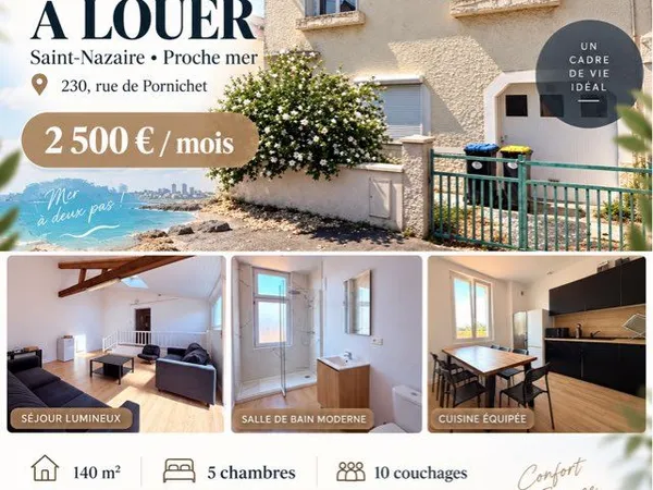 Tout équipé - Maison 5 chambres - 140m2