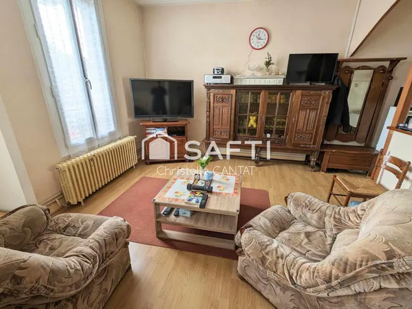 Appartement F3, 61m², garage, jardin