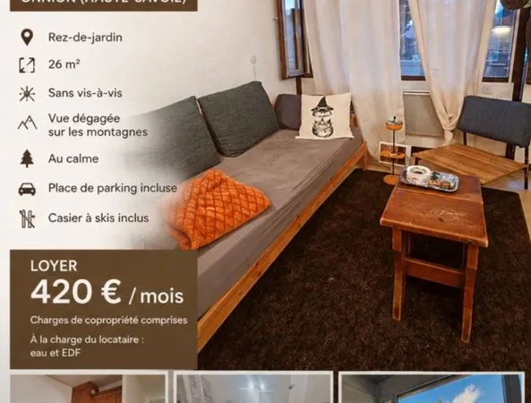 Appartement Location Saint-Jeoire 2p 26m² 420€
