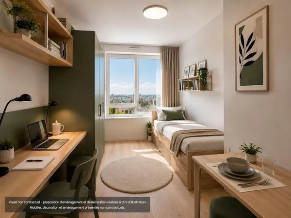 Studio 1 pièce 17 m²