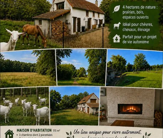 Maison 180 m2 terrain 4 ha