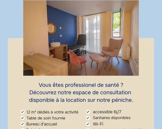 Louer votre cellule santé sur une péniche au coeur de Nantes