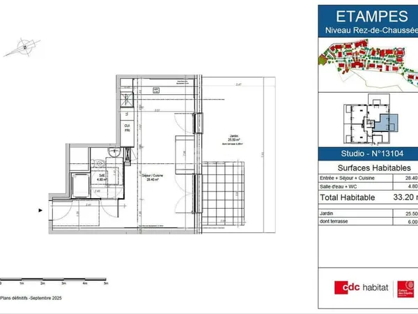 Appartement 1 pièce 33 m²