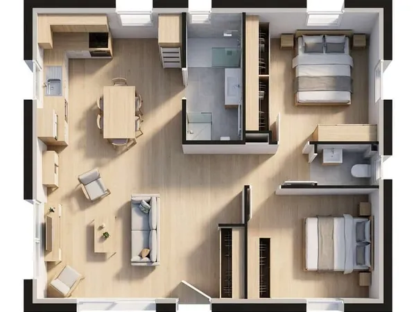 Maison 3 pièces 60 m²