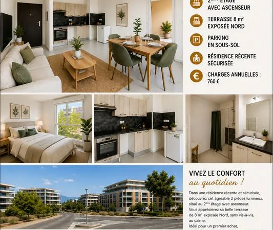 A Vendre appartement T2 Aix la Duranne Haut