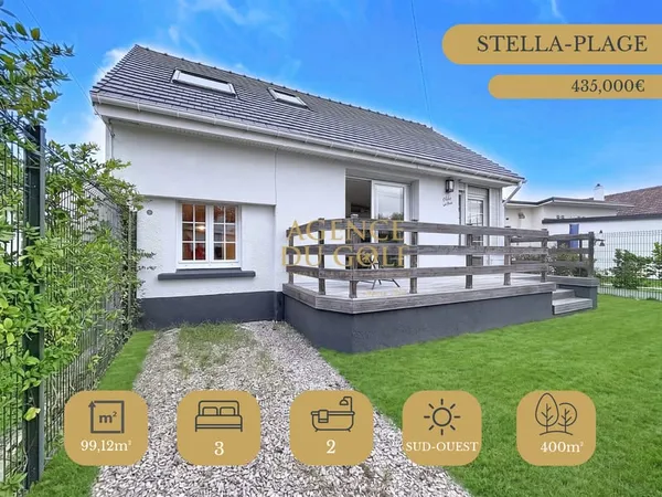MAISON INDIVIDUELLE 3 CHAMBRES AVEC JARDIN STELLA PLAGE