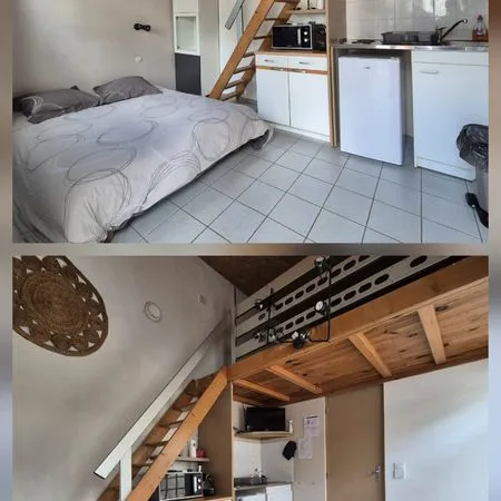 Studio meublé avec mezzanine parking terrasse + extérieur