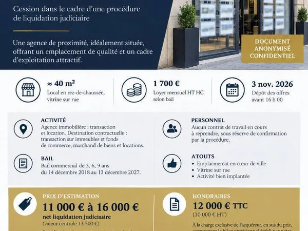 Fonds de commerce 40 m²