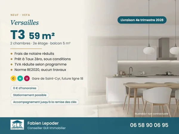 Appartement 3 pièces 59 m²
