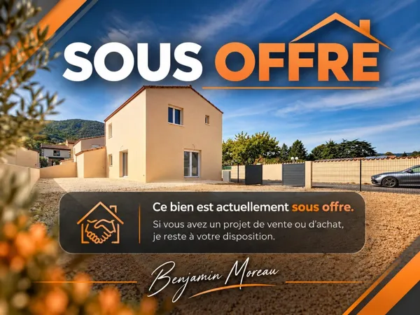 Une villa neuve de 105 m² avec grand espace de vie, trois chambres et garage.