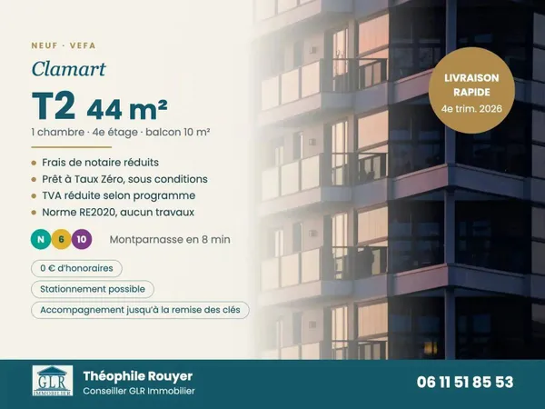 Appartement 2 pièces 44 m²