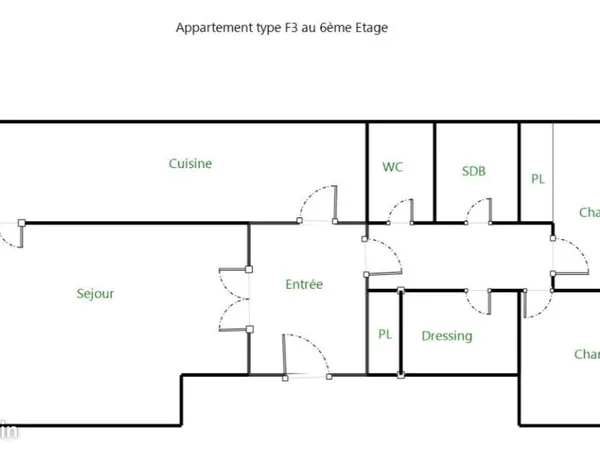 F3 61 m² traversant avec balcon, parking et cave - Argenteuil