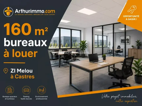 A louer 160 m² de bureau à Castres Zone Melou