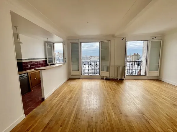 Loue 2 pièces 56m². Batignolles Paris 17ème. Longue durée