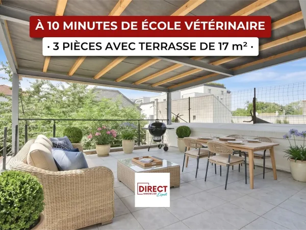 COUP DE COEUR - ECOLE Vétérinaire : 3P + TERRASSE