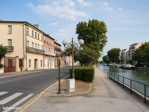 Narbonne - T3 rénové 64 m² - Vue Canal de la Robine