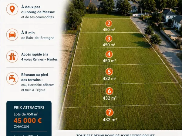 Votre terrain à Messac dès 43 000 €