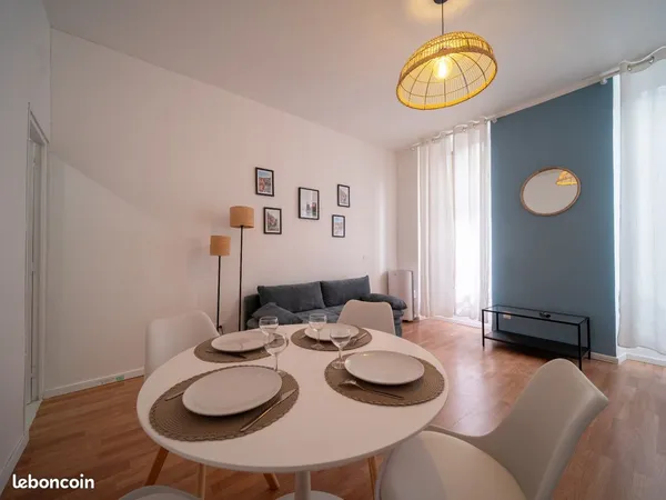 T2 meublé 35 m² - Cuisine ouverte - Bail mobilité