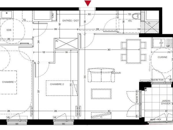 Appartement 3 pièces 66 m²